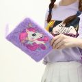 CUTE DIARY, PLUSH FURRY NOTEBOOK DIARY, UNICORN DIARY. 