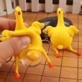 01 Pc Funny Gadgets Novelty Antistress Toy Squeeze Chicken Laying Egg Chicken Toys Keyring Surprise Squishy Kids Toys. 