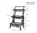 Multi-Purpose Convertible Trolley Rack / 3 Tier Storage Rack For Kitchen. 
