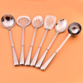 7 PCs Cooking / Serving Spoons-Steel Handle Regular Size Durable(With Stand). 