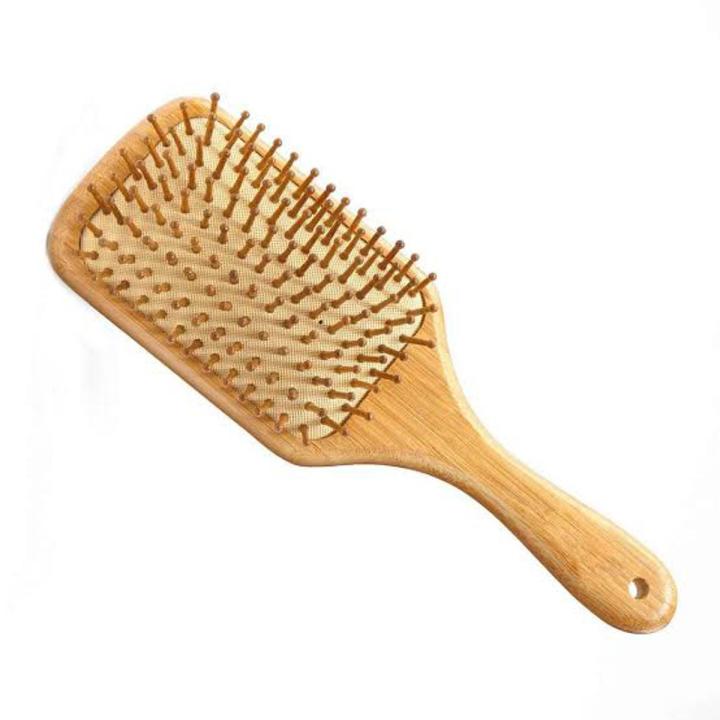100% Bamboo Hair Brush, Square Brushes for Hair, Wood Hair Brush, Large Square Paddle Brush Wood Massage Brush with Wood Bristles, Soft Paddle Styling Brush, Wood Brush, Male Brush,Hairbrush for Women