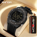 Sanda Men's Watches Sport LED Digital Waterproof Pedometer Wristwatches 6117. 