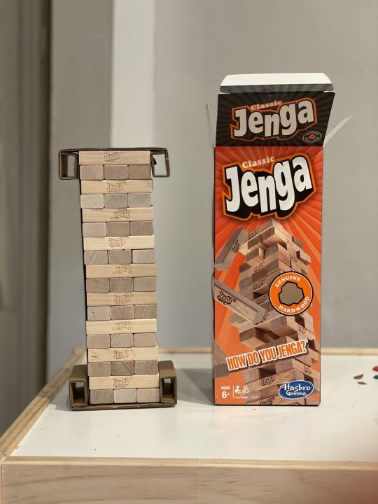 Jenga Wooden Stacking Tower Board Game for Kids & Adults - Hardwood Jenga Game