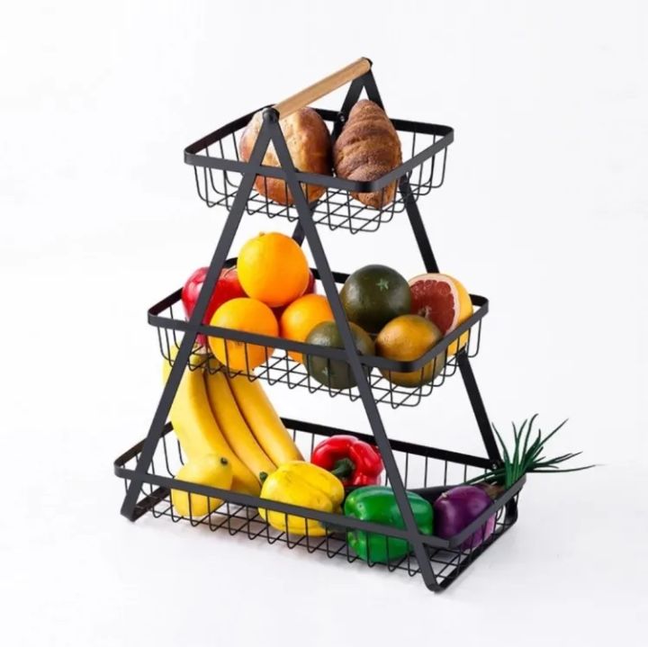 Kitchen%20Organizer/%20Fruit%20Basket/%20Vegetable%20Stand/%20Kitchen%20Counter%20Rack/%20Multi-Purpose%20Kitchen%20Organize/%202%20and%203%20Tier%20Fruit%20Basket%20&%20Vegetable%20Stand%20In%20Black%20Color%20-%20Image%202