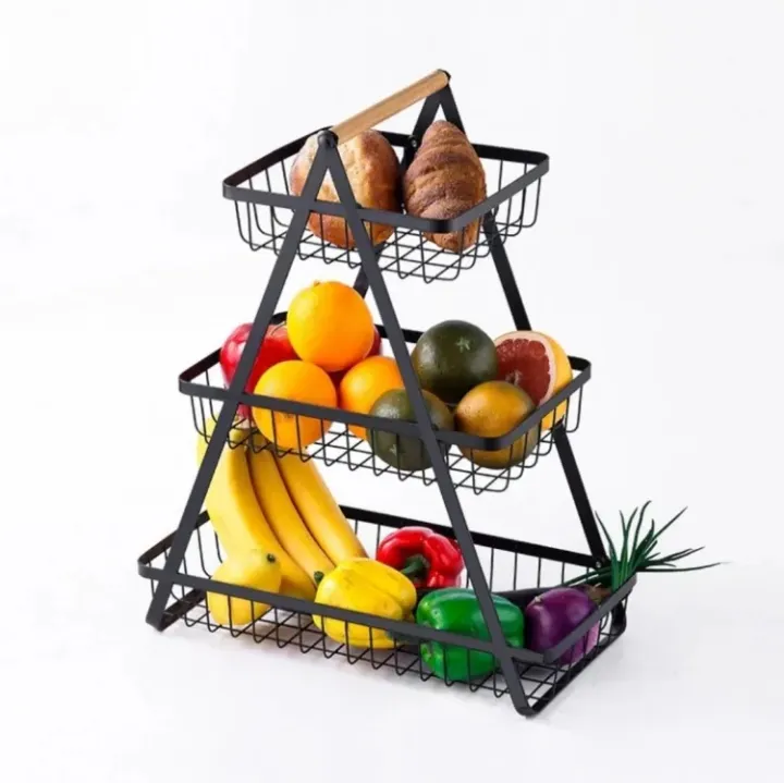 Kitchen%20Organizer/%20Fruit%20Basket/%20Vegetable%20Stand/%20Kitchen%20Counter%20Rack/%20Multi-Purpose%20Kitchen%20Organize/%202%20and%203%20Tier%20Fruit%20Basket%20&%20Vegetable%20Stand%20In%20Black%20Color%20-%20Image%202