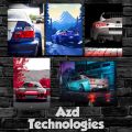 3 Large Cars Posters XL Size Custom Car Posters Set – XL Size 18x12 Inch | High-Quality Automotive JDM Wall Art of Your Choice. 