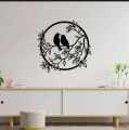 Wooden Birds Wall Decor Outdoor Wooden Wall Art, Birds on Branch Wooden Bird Wall Sculpture Wall Hanging Sign Wall Art Decor, Hanging Decorations for Room Bedroom etc. 