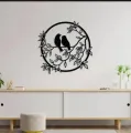 Wooden Birds Wall Decor Outdoor Wooden Wall Art, Birds on Branch Wooden Bird Wall Sculpture Wall Hanging Sign Wall Art Decor, Hanging Decorations for Room Bedroom etc. 