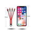 3 in 1 USB Cable Micro Type C Multi Keychain Portable Data Sync Line Cord For iPhone Samsung Android Mobile Phone. 