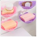Wall- Mounted Drain Soap Box Double Layer Flower Shaped Soap Tray Removable Soap Dish Non- Slip Storage Self- Adhesive Bathroom Accessories. 
