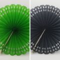 PAPER FAN PARTY DECORATION CREPE PAPER FANS ( 13 INCH ). 