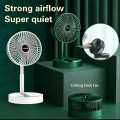 Portable Telescopic Stand Fan | 2024 Desktop Foldable Retractable Small Fan Mini Portable |  6 Inch USB with Rechargeable Battery 3 Speeds Super Quiet Adjustable Height. 