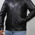 MENDER Black Leather Jackets for Men – Plain – GCI-BLK - Cowhide - Genuine Leather. 