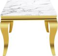 Center Table for Living Room Modern White Center Table with wooden Marble texture Top & Luxury Gold paint. 