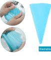 Cakeware 13 Pieces Cake Decorating Tools Frosting Food Grade Silicone Icing Piping Bag with Stainless Steel Nozzles of different Design Reusable and Washable. 