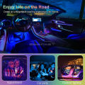 Geepact Car Ambient Light Car LED Strip Light RGB Interior Car Lights APP Control Car Accessories Sound Active Function Car Foot Under Dash Lighting Kit Atmosphere Light Auto Ambient Lamp Remote 12V Car Light. 