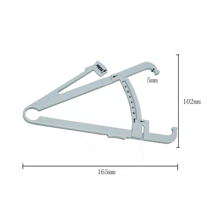 Caliper Tool Tester With Measure Chart for Accurate Skinfold Body Fat Percentage-white
