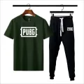 Black pubg 2 pc Tshirt+trouser gymwear summer tracksuit for men & boys. 