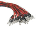 5Pcs LED Light 3V 5V 6V 9V 12V 5mm LED Light With 20cm Red & Black Wire Light White & RED. 