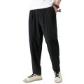 elegantstunning Men Linen Trousers Summer Loose Casual Pants Straight Large Size Breathable Long Pants. 