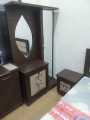 4 PIC brown and white ton Full Room Furniture Set Good Looking Bed without Mattress with good quality use in making. 