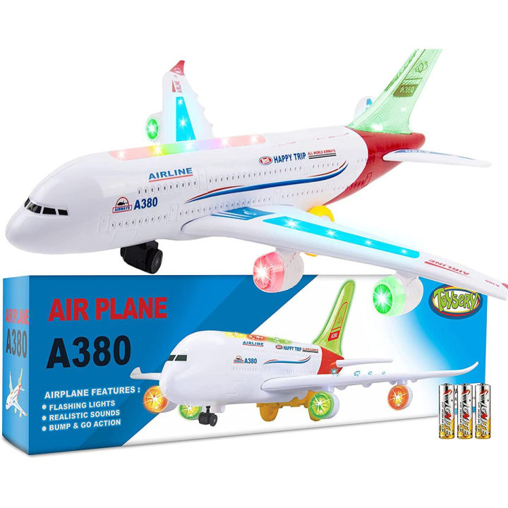 Airbus A380 Toy Plane - Electric Remote Control Aircraft with Lights & Sound |Flash Electric RC Aeroplane with Lights & Sound