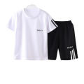 2 Pcs Children Boys Suits Short-sleeved T-shirt + Shorts Quick Dry Sports Clothes Set color:2103 short-sleeved suit red baby age:3-4year size:110 yards. 