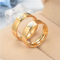 Bague De Mariage En Or His Queen Her King Printed Engravable Couple Rings Titanium Steel Crown Rings for Women and Men. 