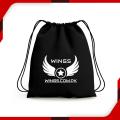 WINGS Drawstring Carry Bag Sack Bag Gym Bag Sports Bag Laptop Bag University College School Bag for Men & Women. 