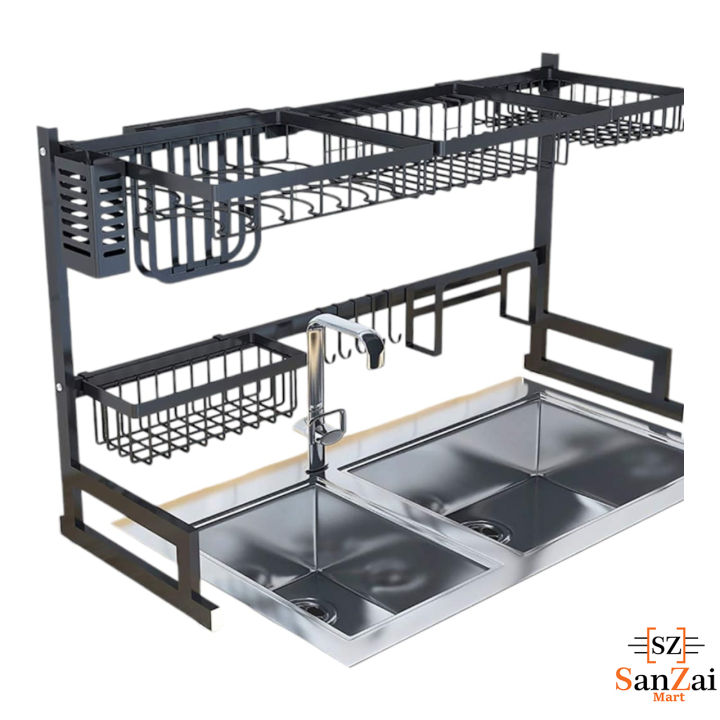 Over%20The%20Sink%20Dish%20Drying%20Rack%20with%20Fruit%20Basket%20Kitchen%20Counter%20Bowl%20Fork%20Cup%20Spoon%20Dish%20Drainer%20Dishrack%20Matte%20Black%20-%20Image%203