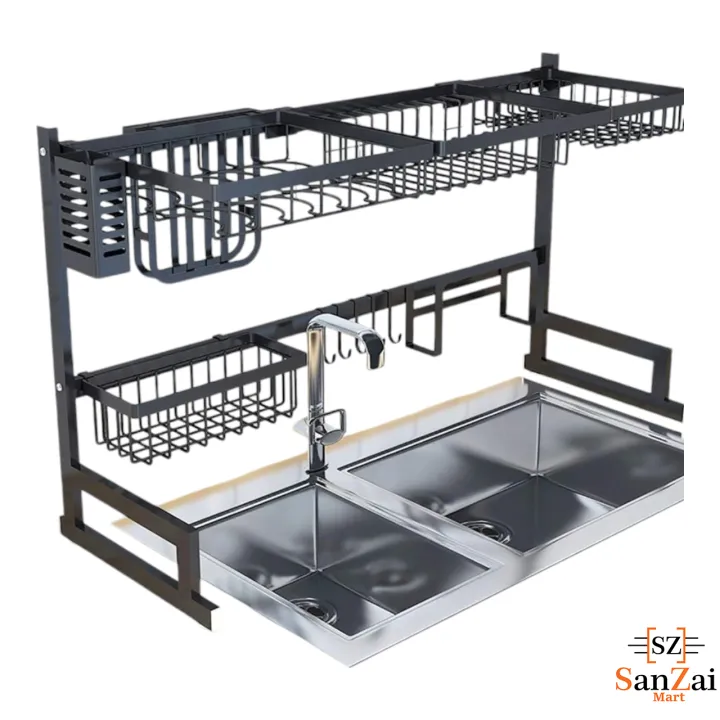Over%20The%20Sink%20Dish%20Drying%20Rack%20with%20Fruit%20Basket%20Kitchen%20Counter%20Bowl%20Fork%20Cup%20Spoon%20Dish%20Drainer%20Dishrack%20Matte%20Black%20-%20Image%203