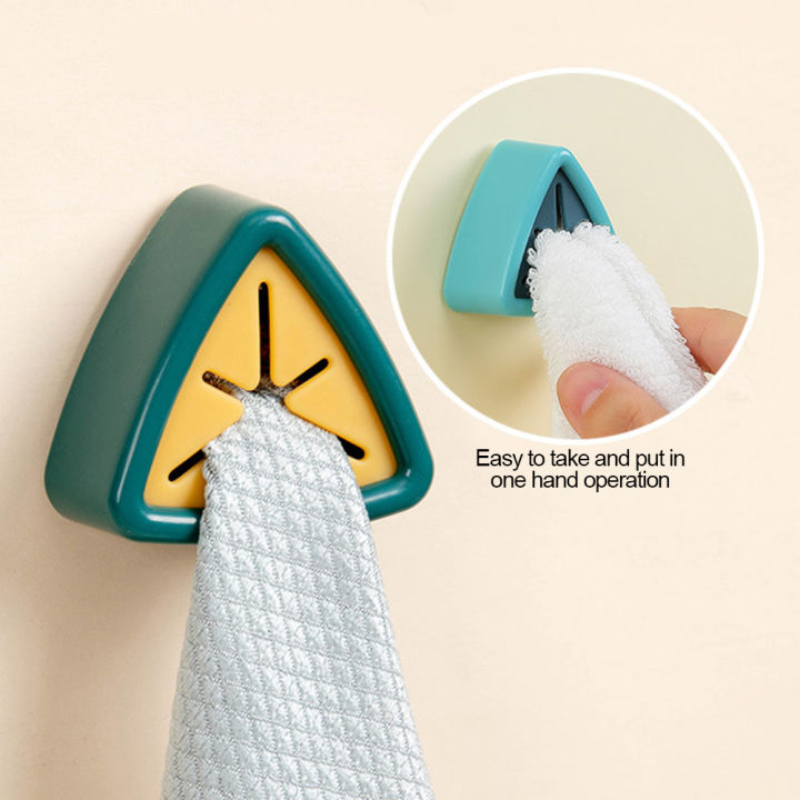 Wall Mounted Towel Plug Self Adhesive Towel Hook Holder Bathroom Towel Storage Rack Waterproof Kitchen Rag Dishcloth Clip Organizer