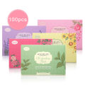 100Pcs Facial Oil Absorbing Paper Plant Fibres Breathable Make up Blotting Sheet. 