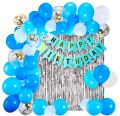 Happy Birthday Theme Set: Happy Birthday Banner, 1 Back Curtain, 30 Latex Balloons, - Birthday Accessories for Girls and Boys, Birthday party decoration. 