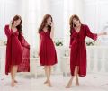 Hot Sexy Nighty Set 2 Piece for Ladies / Short Night Suit Black (GOWN + Inner Dress). 