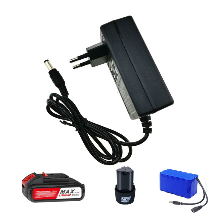 12.6V 16.8V 2A 21V 25V 1A 18650 Lithium Battery Charger DC 5.5*2.1-2.5mm for 3S 4S 5S 6S 12V to 25V Screwdriver Battery Pack Use EmotionaE