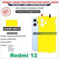 REDMI 12 full Back 360 Protection skin wrap with sides and camera protection premium quality full cover. 