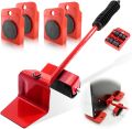 5 in 1 Furniture Moving Tool Heavy Object Mover Furniture Transport Lifter & Furniture Slides Moving House Cabinet Sofa Bed Desk 4 Wheeled Mover Roller 1 Wheel Bar Hand Tools Set (5 in 1) Heavy Furniture Move Tool. 