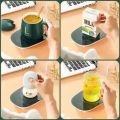 Openi - Coffee Mug Warmer - Electric Coffee Cup Warmer For Desk - USB - With Automatic On/Off - Best For Office And Traveling -Temperature Up to 104-122℉/ 40-50℃, Include Ceramic Mug, Cover, Spoon, Enjoy Anytime Hot Drinks,Green. 
