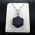 2022 Hexagram Blue Sandstone Stainless Steel Statement Necklace Women Silver Color Chain Necklace Jewelry collar mujer NG26S04. 