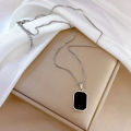Fashion Square Necklace For Women Korean Style Black Geometric Pendant Necklace Collar Neck Chain Charm Jewelry Party Gift. 