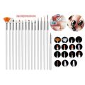15PCS Nail Art Brushes Set Gel Nail Polish Painting Drawing Brush Kit. 