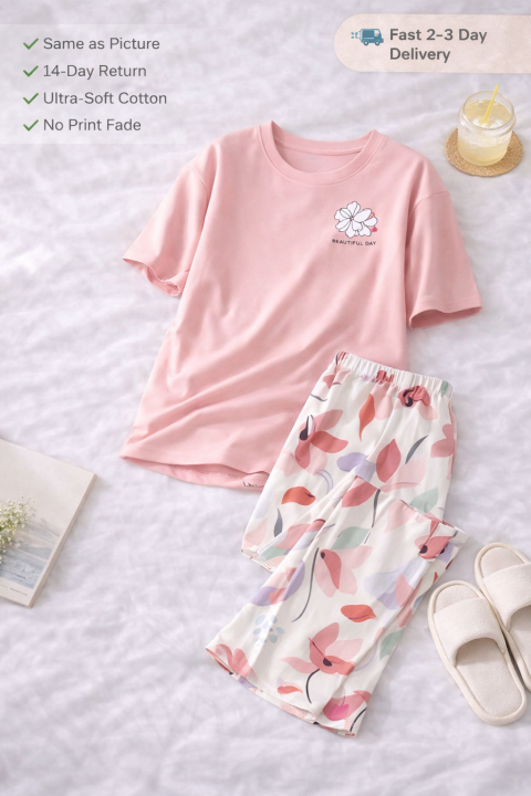 Dark Cotton Jersey Nighty Set for Women & Girls – Travel & Hotel Stay ...