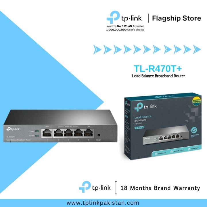 TP-Link Load Balance Routers TL-R470T+ Load Balance Broadband Router - 18 Months Brand Warranty