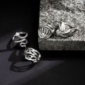 ARGETR Personality Vintage Unisex Geometry Fashion Jewelry Exaggerated Square Man Ring Snake Ring Korean Style Ring Punk Ring.