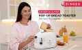 Singer Duo Pop 700 Watts 2 Slice Pop-up Bread Toaster Electric Toaster with Bagel, Cancel, Defrost Function and 7 Bread Shade Settings Bread Toaster, Waffle Maker, Sandwich Maker, Toaster West Point, Slot and Removable Crumb Tray Auto Shut-Off (White). |. 