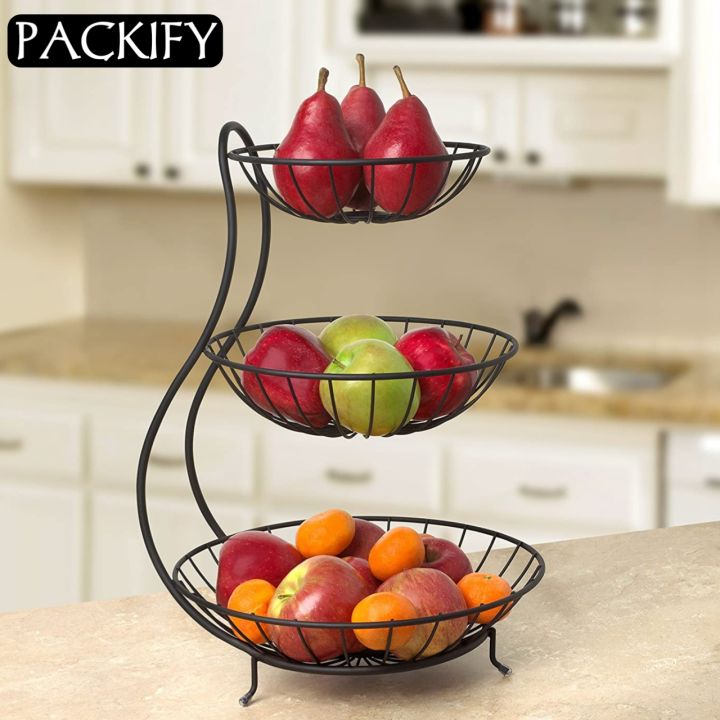 PACKIFY%20Kitchen%20Organizer/Fruit%20Basket/Vegetable%20stand/Kitchen%20Counter%20Rack%20In%20Black%20Color%20Single%20and%20Double%20Handle%20with%202%20and%203%20Tiers%20-%20Image%203