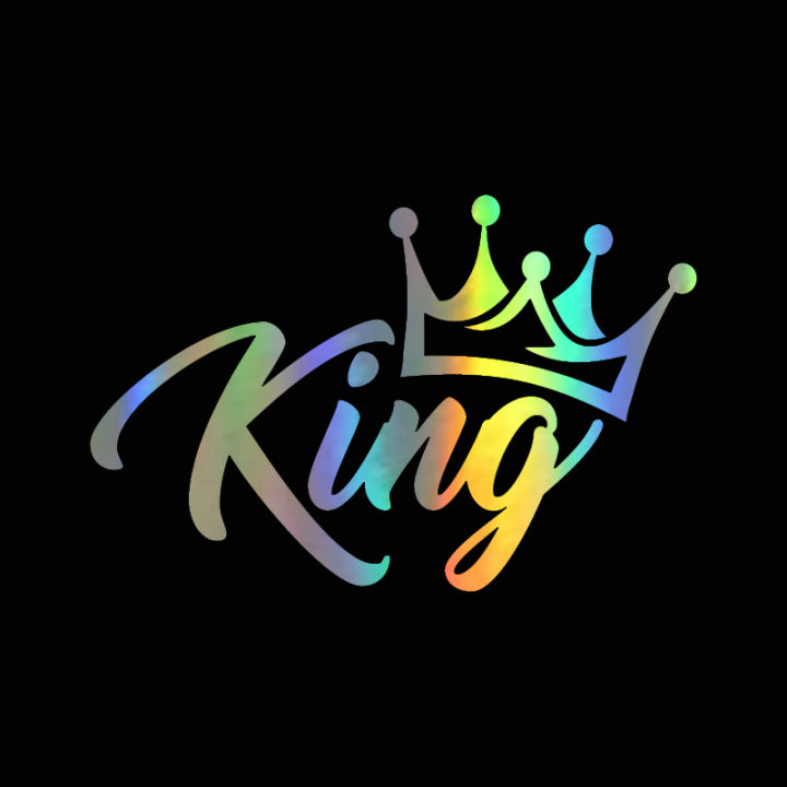 17cm*11.1cm KING CROWN Sticker for Car Funny Vinyl Decoration Car Window Reflective Sticker Decal Black Silver Car Accessories