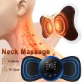 EMS Electronic Pulse Massager for Muscle Stiffness Soreness and Stress Mini butterfly Massage Pad Rechargeable with Box.. 