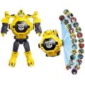 Shadow Electronic Clock School Transformation Robot Pitcher Watch Children's Toy Case Spider-Man Children's 24 Projection Charts Christmas Gifts. 